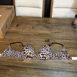 Soma Leopard Print Bra - Black and Tan